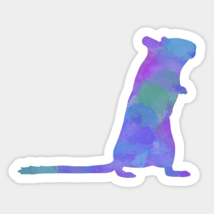 Cute Blue/green watercolour gerbil Sticker